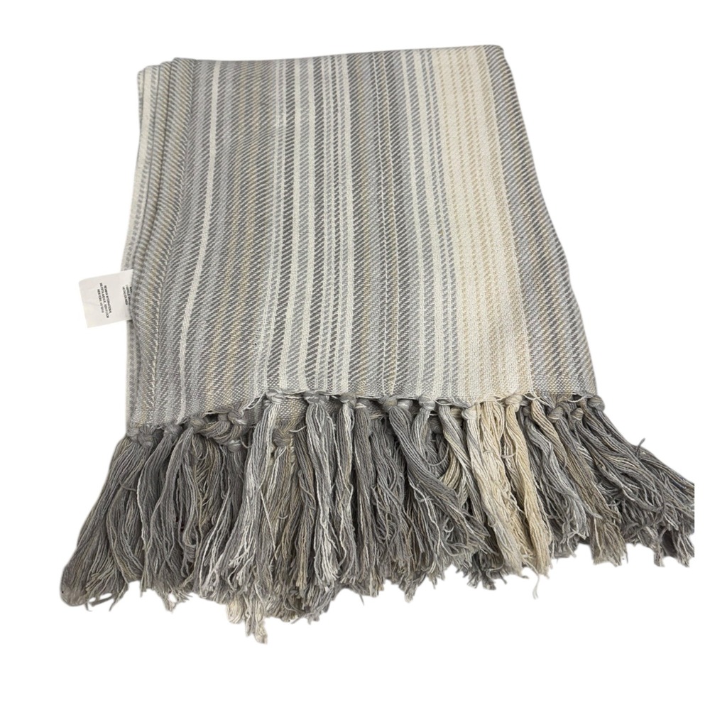 Revman International‎ Throw Blanket Striped Cotton Decorative Fringe 50x60 WPMB1